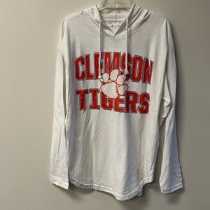 Pressbox Clemson Tigers Glitter Logo Hooded Long Sleeve Shirt